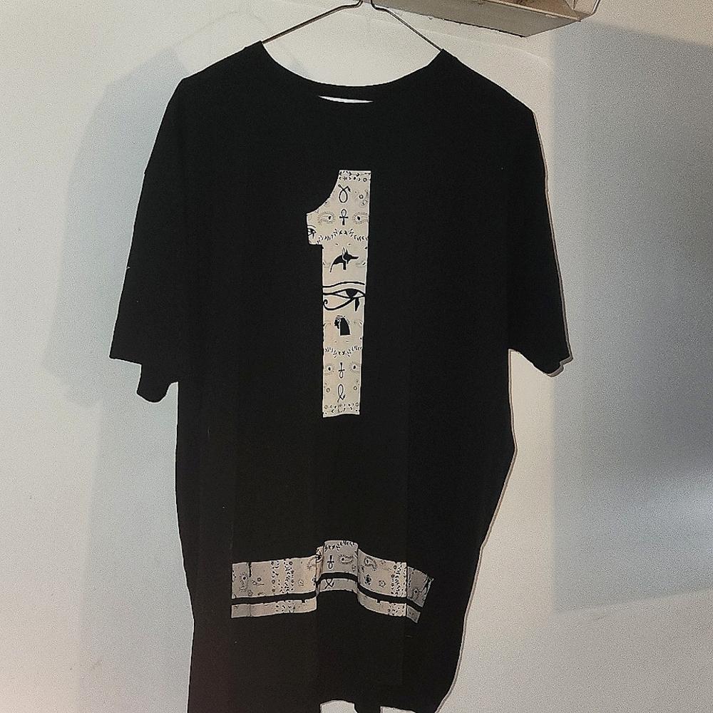 Ring of Fire Egyptian print Black t-shirt 2XL